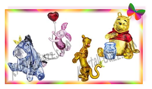 Swarovski Winnie the Pooh, Tigger, Piglet, and Eeyore: 2012 Colorful Crystal Figurines