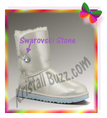 Ugg Bailey Bling Decorated with a Swarovski Crystal Button