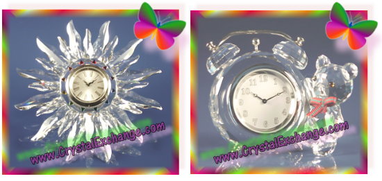 Swarovski Solaris Clock and Swarovski Kris Bear Clock
