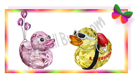 Swarovski Sweetheart Happy Duck (left) and Swarovski Lifeguard Happy Duck (right)